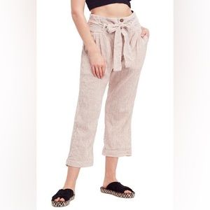 Free People Rumors Yarn Dye In Neutral Dusty Rose & Cream Size 0 Harem Pants